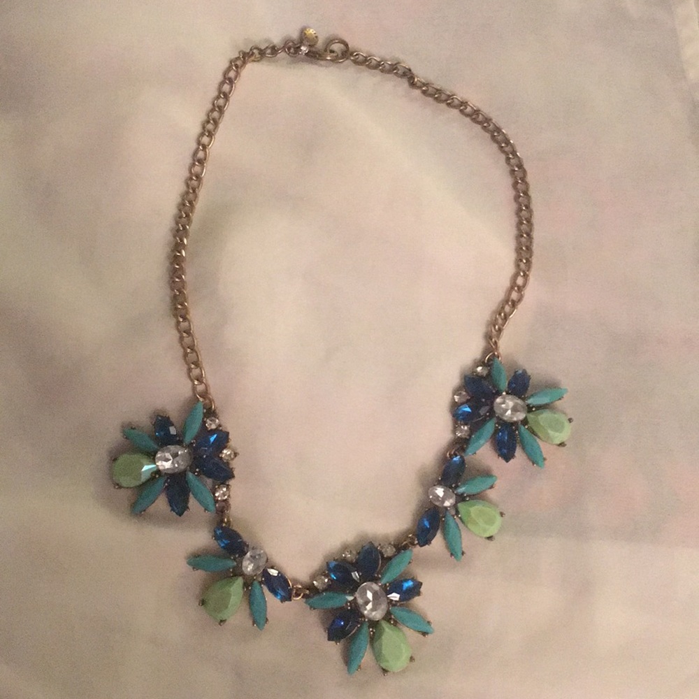 Authentic J Crew Statement Flower Bib Necklace - image 1